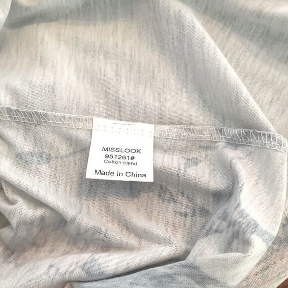 Miss Look Short Sleeve Tee Shirt Floral Print Size L - Picture 7 of 8